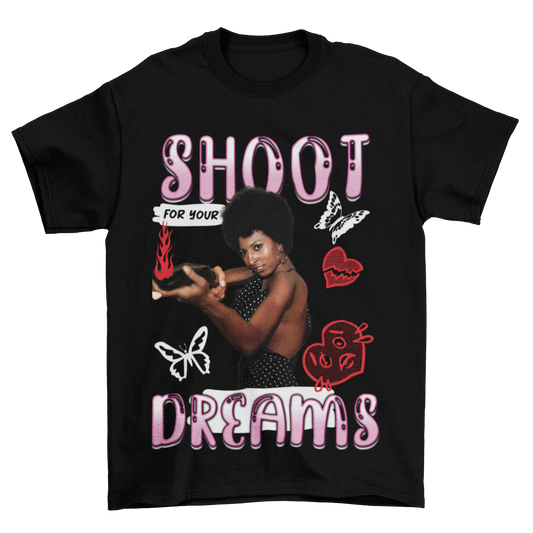 "SHOOT FOR YOUR DREAMS" TEE (BLACK)